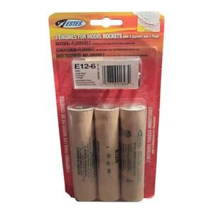Estes E12-6 Engines for Model Rockets 3-Pack w/4 Starters and 4 Plugs